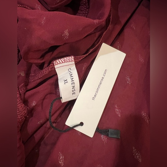 CoMMENSE Foil Spot Print Cami Dress with Matching Cape Burgundy NWT XL Sold Out - Picture 8 of 8